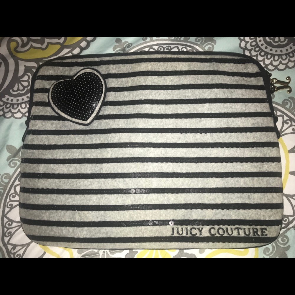 Black and Grey sequins Juicy Couture Laptop Case